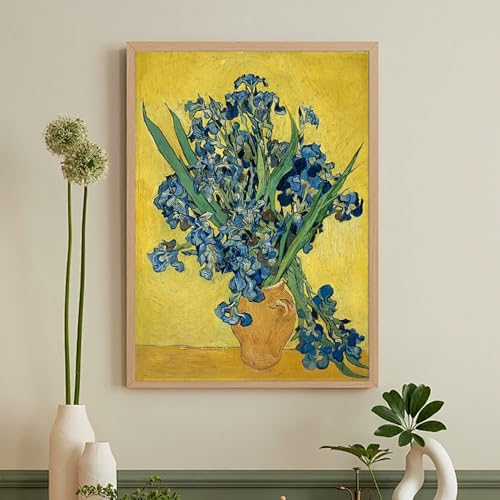 VeGuude Diamond Art Kits for Adults-Van Gogh Diamond Painting Kits for Adults Beginners,Irises 5D DIY Full Drill Diamond Painting Cat Gem Art and Crafts 12x16inch - color: DP02871