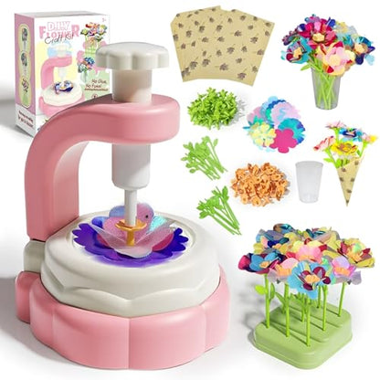 JIYAKO Flower Bouquet Building Kit, 185 PCS DIY Flower Craft Kit for Kids, Build Your Own Flower Bouquet Toy, Flower Art Craft & Flower Making Kit for Creative Projects