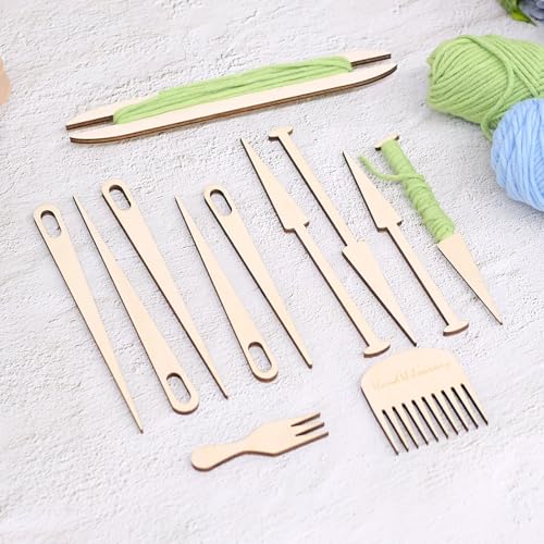 HAND U JOURNEY 12Pcs Weaving Loom Tools Set with 14-Page Guide