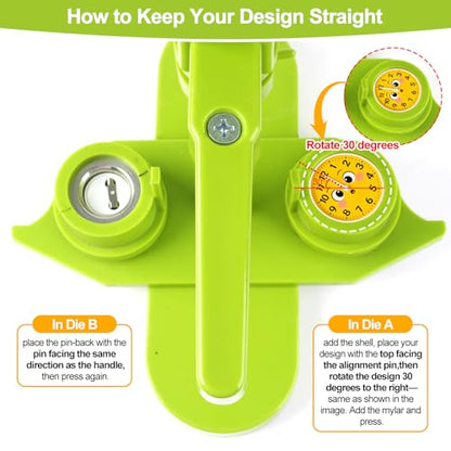 Button Maker Machine 25mm (1 in) DIY Gift, Installation-Free Pin Maker Machine, Pin Badge Button Press Machine with Free 500pcs Button Parts&100pcs Pictures&Circle Cutter(Green) - size: Round 25mm (1 inch)