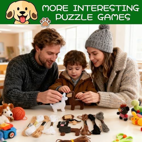 GOASION Sewing Kit for Kids, 12-Piece Dog Crafts Sewing Kit, Ages 5-8-12 - color: Dog Sewing Set - 12 Pack