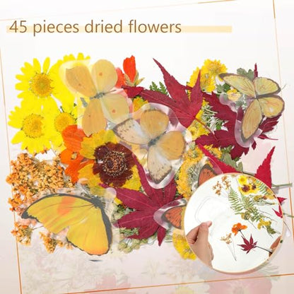 Taobary 91 Pcs DIY Dried Flowers Bookmarks Transparent, Stylish Color - color: Stylish Color