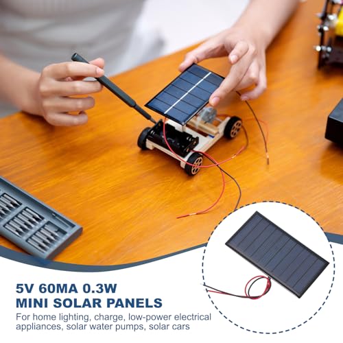 MECCANIXITY 5 Pcs 5V 0.45W 90mA Mini Solar Panels, Small Polycrystalline Solar Cell Panel with 2 Cable for DIY Electric Toy Materials Kits Charger, 80mm x 45mm - style: 5V 0.45W 90mA