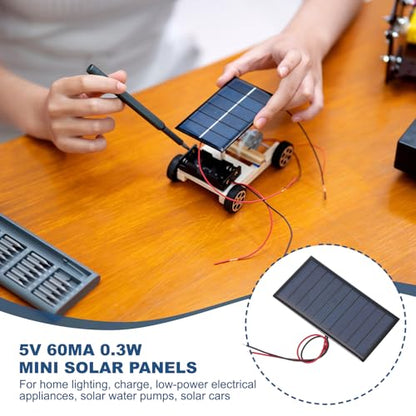 MECCANIXITY 5 Pcs 5V 0.45W 90mA Mini Solar Panels, Small Polycrystalline Solar Cell Panel with 2 Cable for DIY Electric Toy Materials Kits Charger, 80mm x 45mm - style: 5V 0.45W 90mA