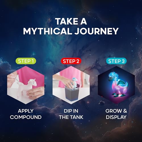 Discovery™ Dragon & Unicorn Crystal Grow Kit, DIY STEM Activity Set, Educational Arts & Crafts for Kids, Children's Chemistry & Science Learning Toy, Fun & Safe Science Project Gift Ages 8+