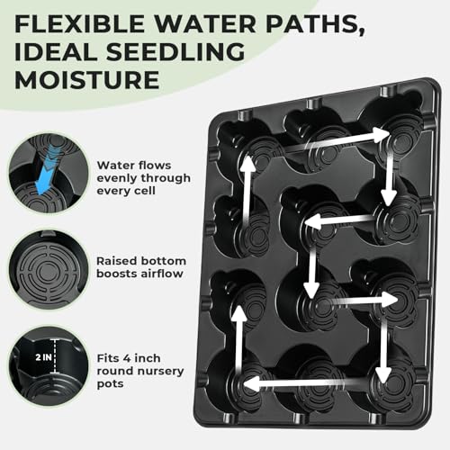 homenote 5 Pack 12 Cell Seed Starter Trays with 60 4 Inch Nursery Pots - size: 4 Inch, style: 5 Pack Seed Starter Tray+Nursery Pots