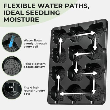 homenote 5 Pack 12 Cell Seed Starter Trays with 60 4 Inch Nursery Pots - size: 4 Inch, style: 5 Pack Seed Starter Tray+Nursery Pots