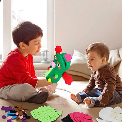 WATINC Hand Puppet Making Kit, Felt Sock Puppet Toys for Kids (Animals)