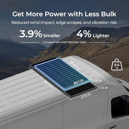 Renogy Solar Panels 175 Watt N-Type, 16BB 25% High-Efficiency - size: 175 W N-Type Solar Panel