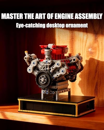 Mini V8 Engine Building Set with Motor, Battery Powered for Age 14+,1123PCS - color: Style 2