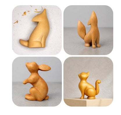SamanArtworks Wood Carving Kit for Beginners, 4 Pre-Cut Basswood Animal Projects with Step-by-Step YouTube Tutorials, DIY Whittling Craft Kit for Adults & Teens