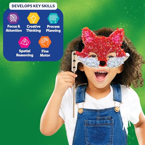 Skillmatics Poke-in Art – Animal Masks, Wood Craft Kit, Gift for Kids - style: 9. Animal Masks