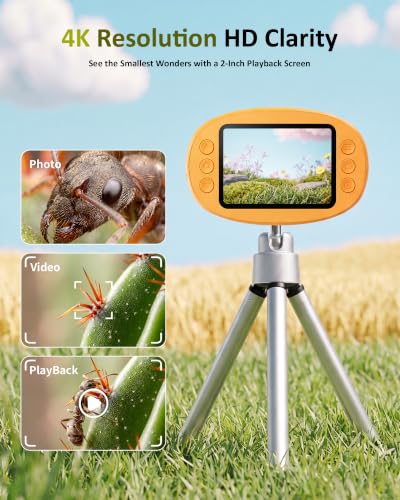 1000X Handheld Digital Microscope for Kids: Pocket Microscope for Stem Toy - color: Yellow