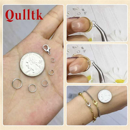 1200Pcs Jump Rings for Jewelry Making Supplies, Jewelry Pliers Set - color: 1200Pcs Silver