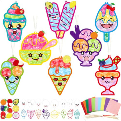 WorldBazaar Ice Cream Suncatcher Crafts 16 Sets Classroom Activities