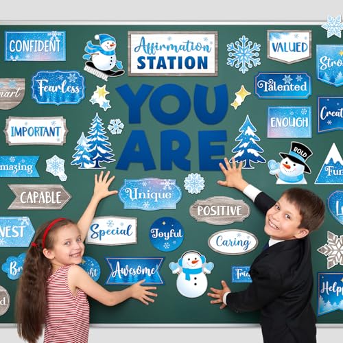45pcs Winter Affirmation Station Bulletin Board Classroom Decor - style: Winter