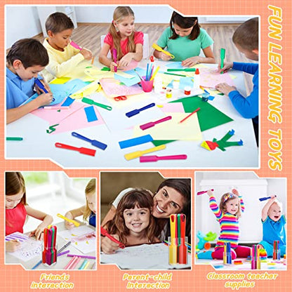 Honoson Magnet Wands for Kids Classroom Educational Learning Kits Rainbow Magnetic Wand Bulk 8 Inch Preschool Science Experiment Tools Learning Toys Bingo Games, 6 Colors (12 Pcs)
