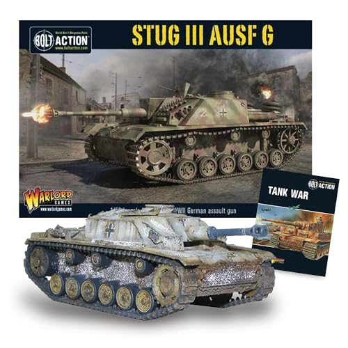 Wargames Delivered - Warlord Games Bolt Action: Tank War - StuG III Ausf G German Army Model Tank Set, 28mm WWII Miniature Models and Army Models for Tabletop Wargaming - color: StuG III Ausf G