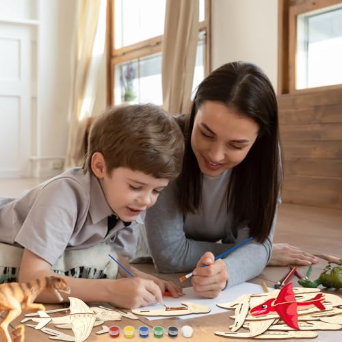 Fennoral 14 Pack Wooden Dragon Craft for Kids - color: Dragon