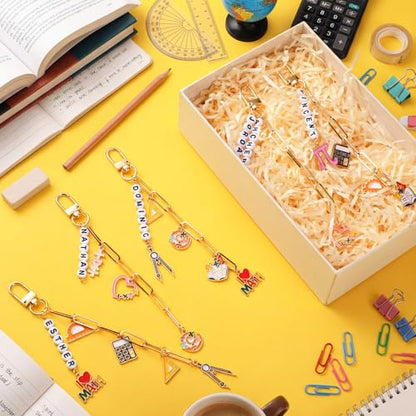 CraftyDream 558 Pcs Math Teacher Charm Keychain Making Kit DIY Name Crafts - style: I Love Math