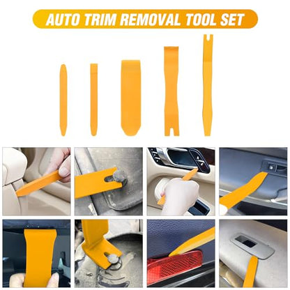 GOOACC 6PCS Auto Trim Removal Tool Kit No-Scratch - color: Yellow, size: 6PCS Trim Removal