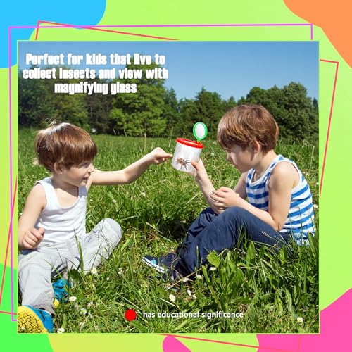 5 Pcs Insert Bug Viewer Magnifier Bug Catcher Cage Box Magnifying Container Critter Collection Kit for Outdoor Science Exploration Tool