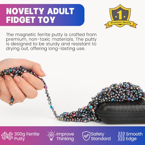 Slime Putty Set, Cool Fidget Magnet Ferrite Putty, Magnetic Stones Eggs with Rattle Oval Magnet, Novelty EDC Desk Gadget Slime Putty & Science Kit Gift - color: Multicolored