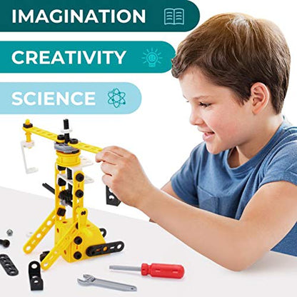 Mobius STEM Building Toy Set, 100 Pieces, 8-in-1 DIY Kit, Ages 5+ - color: Yellow & Black - 8-in-1 - 100 Pcs