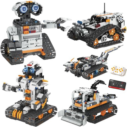 HPROMOT Robot Building Kit, APP & Remote Coding Toy Gift Boys Girls 8-16 | Birthday Gift for Boys Girls Ages 8-16 | 688 PCS 5-in-1 Robot | APP + Remote | STEM Coding | Rechargeable Battery - color: T2008