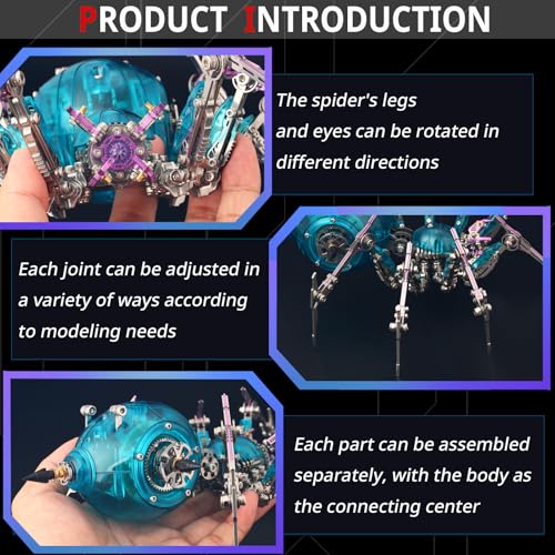 3D Metal Puzzles for Adults,3D Spider Metal Model Kits Metal Building Kit - color: Blue and Purple