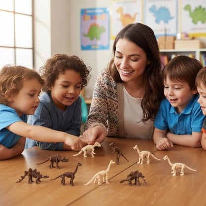 60 PCS Dinosaur Fossil Skeletons, Assorted Dinosaur Skeleton Toys Figures, Dino Bones for Science Play Dino Sand Dig Party Favor Decorations
