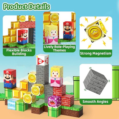 Magnetic Building Blocks Cubes for Kids: 35 PCS Travel Toys Ages 3-8 - size: Game Small - 35PCS