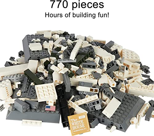 Liberty Imports White House Building Blocks Set, 770 Pieces Washington D.C. White House Famous Landmark Series - Architecture Bricks Toy Model for Kids and Adults