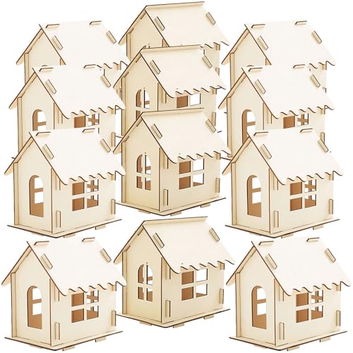 Fun Express DIY Wood Gingerbread House Kit - Premium Christmas Crafts for Kids Holiday Decoration Project | 6" x 4.25" x 6" Wooden Village Building Set for Creative Family Activities