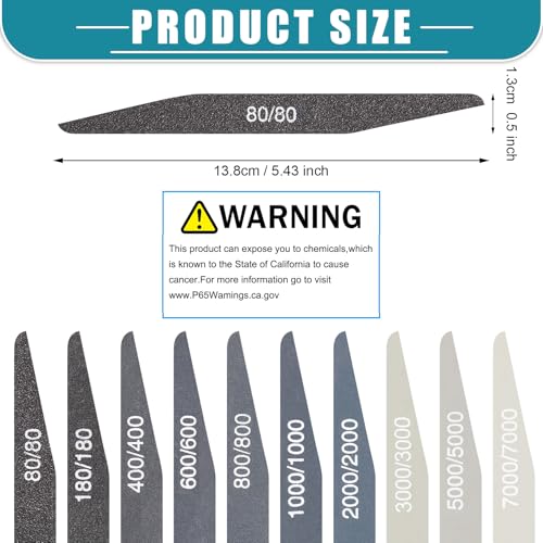 Honoson 40 Pcs Sanding Sticks Sandpaper for Modeling, Double Angle Shape - style: Double Angle Shape