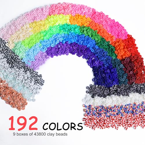 Redtwo 45000 Pcs 192 Colors Clay Beads Bracelet Making Kit - color: 192 Colors 45000pcs