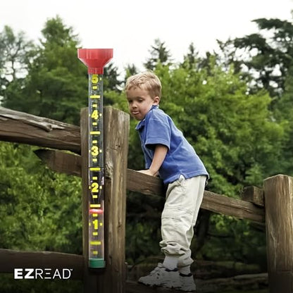 Headwind EZRead 26” Giant Professional Outdoor rain Gauge, USA Made Heavy Duty All Weather Freeze Proof mountable with Float, Red (820-0006) - color: Red, size: 26-Inch