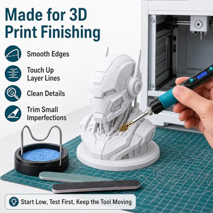 23-in-1 3D Printer Smoothing Tool Kit with Safer Digital Soldering Iron