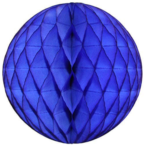 Dark Blue Honeycomb Balls, Set of 3 (12 inch, 8 inch, 5 inch) - color: Dark Blue