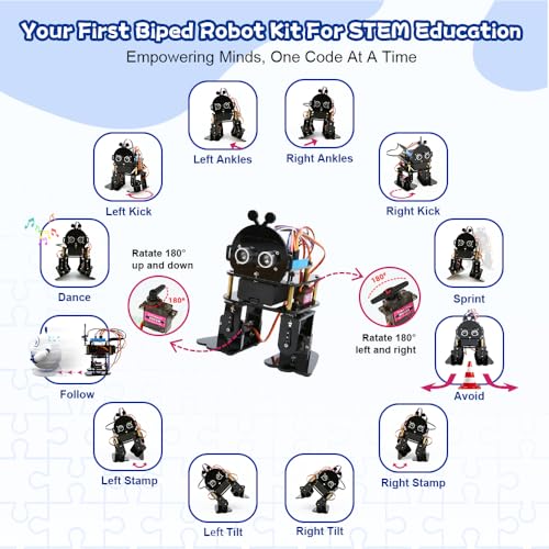 ACEBOTT Robotics for Kids Ages 12-16，Bionic Biped Robot Kit for Arduino ESP32, STEM Science Kits, Cool Engineering Building Toys, Science Coding Kit for 12+ Boys Girls Teens and Adults Unique Gifts