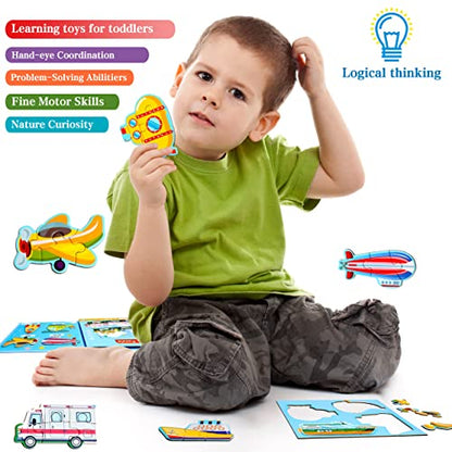 Magnetic Puzzles for Kids Ages 3-5, Travel Toddler Car Puzzle Toy - style: Traffic