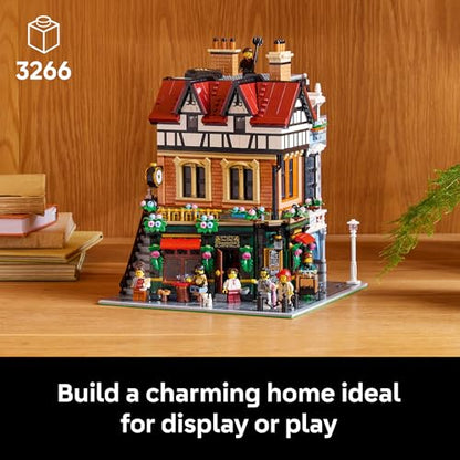 LEGO Icons Tudor Corner Building Set for Adults 18+ - DIY Miniature House Kit - Collectible Mini House Building Set for Men and Women - Crafting Gift for Adults - 10350
