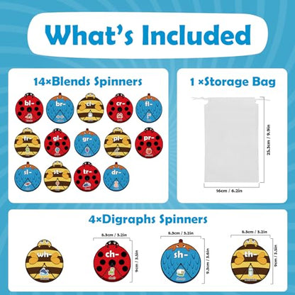 Kasfalci Blends & Digraphs Cards, Phonics Games,Speech Therapy Toys for Toddlers Kids,Learn to Read, Spelling Reading Learning Sight Words Games,Kindergarten Preschool Learning Activities Educational - style: Blends & Digraphs