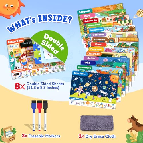 JoyCat Search & Find Activity Books, Preschool Learning Game Activities - style: Mixed Themes