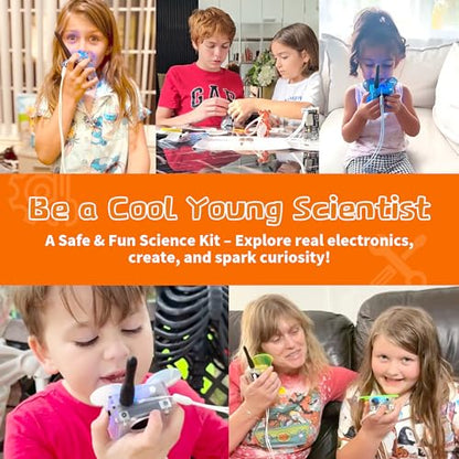 eUda+ STEM Walkie-Talkies Kit Building Toys for Boys Age 8-12-14-16-17+ Educational Games for Kids 8-12 Stem Kits for Kids Age 12-14 DIY Kits for Kids Teenage Girl Gifts (Assembly Version, RTC) - size: Assembly Version, Rec-Transparent Clear (RTC)
