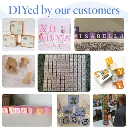 DIY Wooden Cubes 3/8-inch, Pack of 100 Small Blank Wooden Blocks, Unfinished Wood Blocks for Crafts, STEM, Dice, and Building Blocks for Stacking, by Woodpeckers - size: 3/8 inch