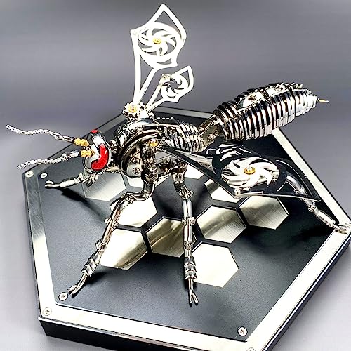 3D Metal Wasp Puzzles for Adults Model Kits Mechanical Puzzle Building Blocks, Difficult DIY for Assembly Gifts for Men (Steel) - style: Steel