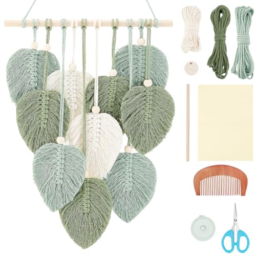 FREEBLOSS DIY Macrame Leaf Wall Hanging Beginners