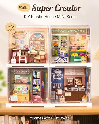 Rolife Super Creator Mini Series Fruits Shop, DIY Plastic Miniature Kits Retail Store Series, Mini Model House Building Set for Teens Aged 14+, DIY Crafts/Hobbies for Adults (Nature Energy Fruits) - style: Butter Bakery House