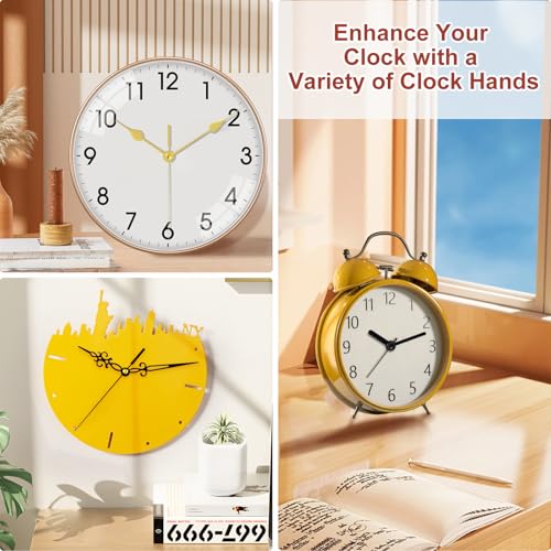 EMOON 3 Pcs High Torque Clock Mechanism Replacement Kit with 7 Different Pairs of Clock Hands Quartz Clock Movement Motor Parts for DIY Repair Parts Replacement (Total Shaft Length 7/8 in) - size: Total Shaft Length 7/8 in